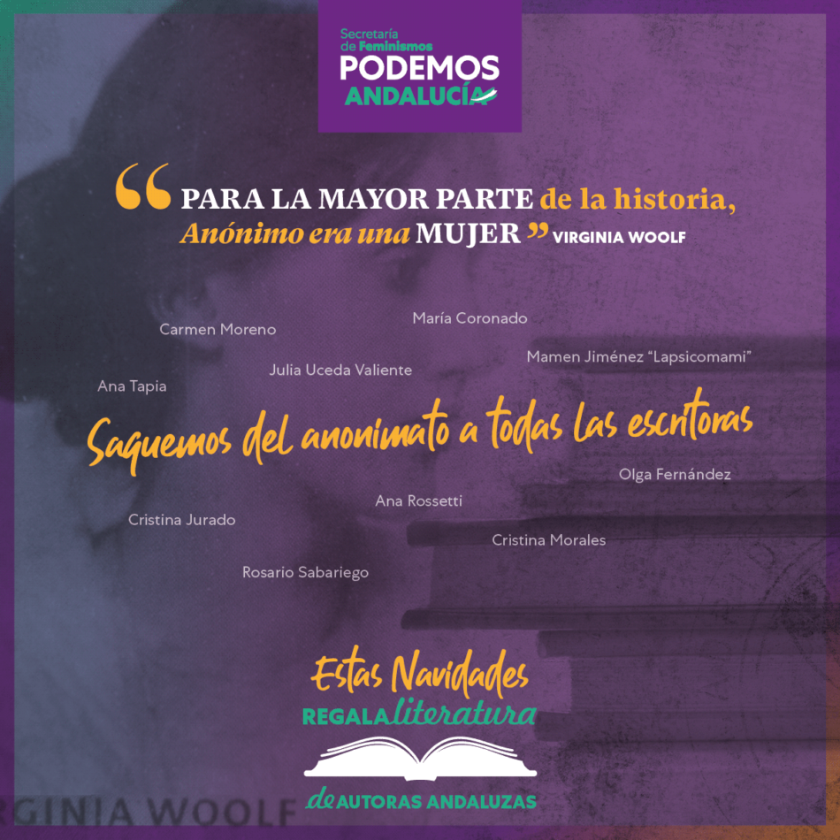 Podemos Andalucía lanza una campaña de apoyo a las escritoras andaluzas