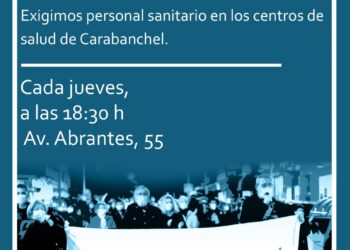 Manifestación contra el cierre del centro de salud Abrantes en Carabanchel