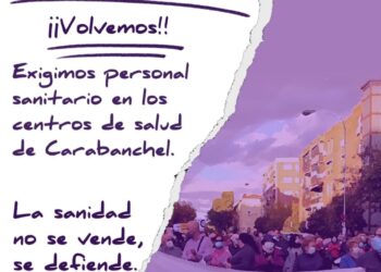 Manifestación en defensa  del Centro de Salud de Abrantes (Carabanchel, Madrid)