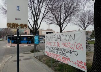 Nueva manifestación vecinal contra el macroparking de Mar de Cristal (Madrid)