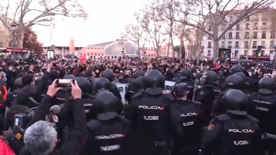 Manifestación en Madrid por la libertad de expresión ante un gran despliegue policial