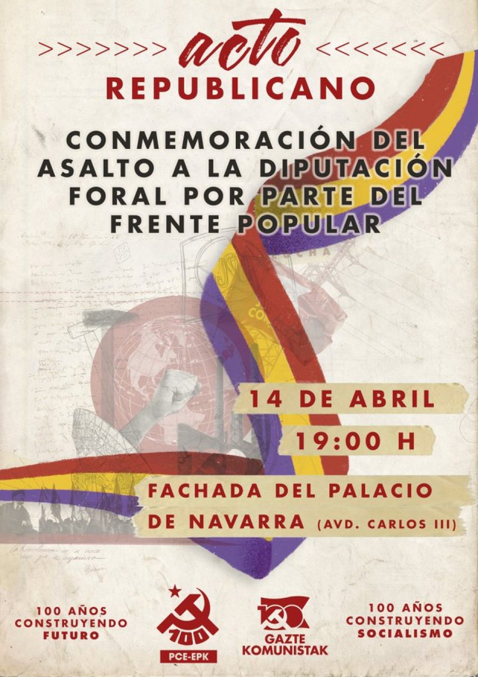 14 de Abril: Conmemoración del asalto a la Diputación Foral de Navarra por parte del Frente Popular