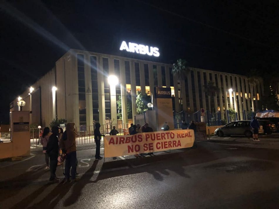 Seguimiento masivo en la primera jornada de huelga que CGT convoca en Airbus Puerto Real