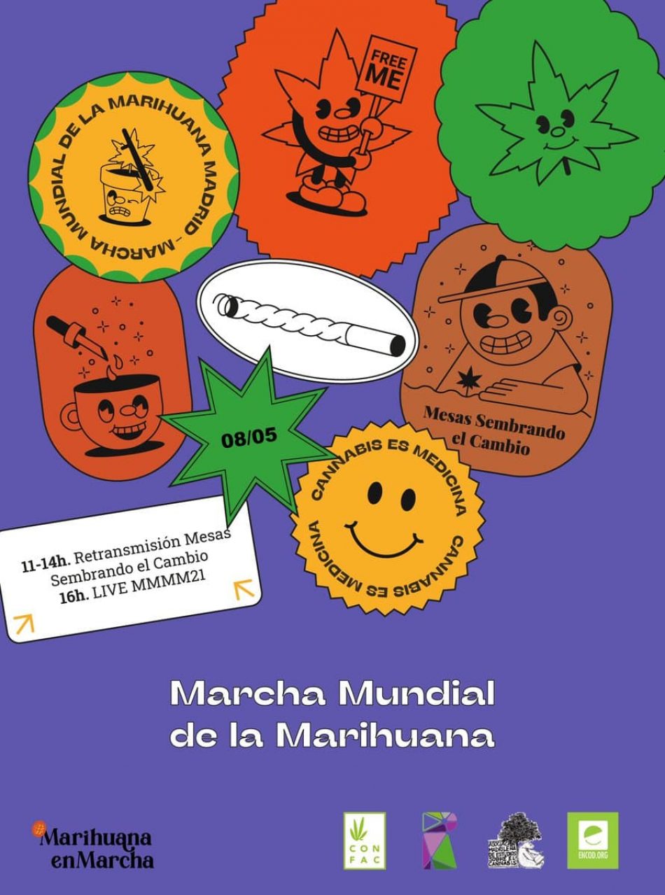 Celebración de la XXVI edición de la Marcha Mundial de la Marihuana en Madrid 2021