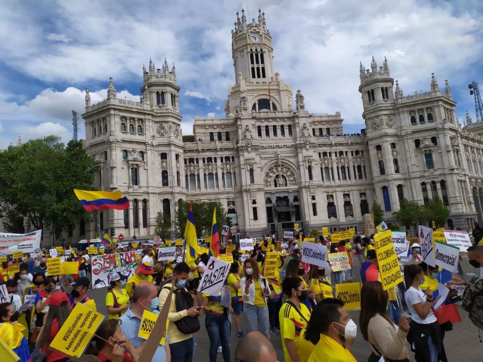 Las protestas colombianas inundan Madrid en una marcha masiva contra el gobierno de Duque y la represión de las movilizaciones