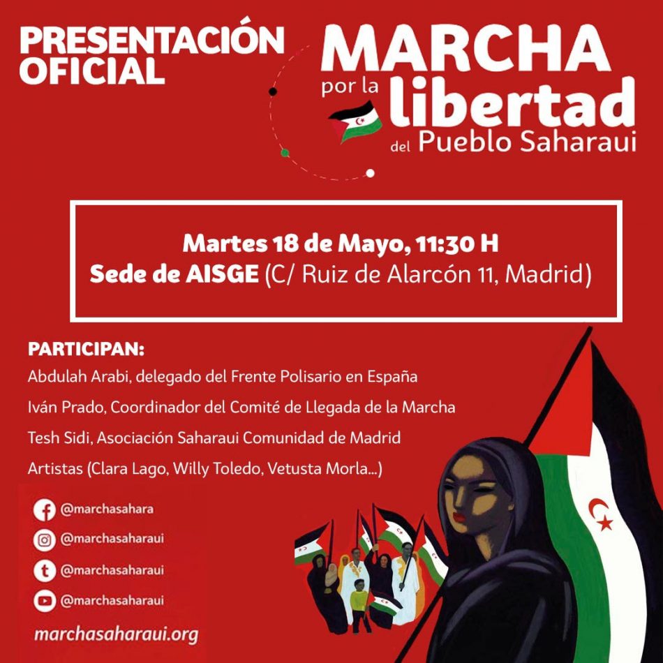 Hoy se presenta en Madrid la Marcha Saharaui