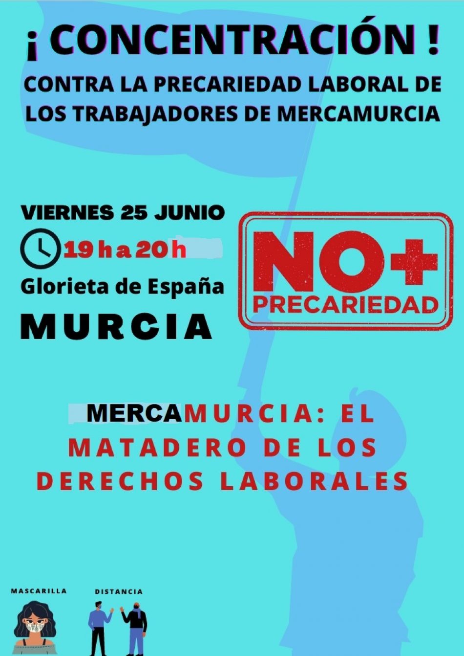 Cuarta concentración frente al Ayuntamiento de Murcia motivada por la problemática laboral en Mercamurcia