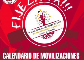 10J: Concentración de protesta del personal interino en Sevilla, Plaza Nueva