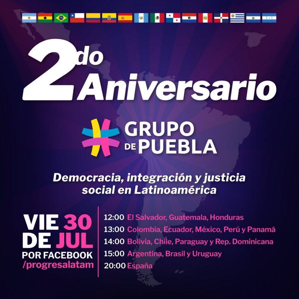 Con la presencia de Alberto Fernández y Luis Arce: Grupo de Puebla conmemorará su segundo aniversario el próximo viernes