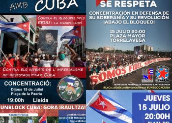 15-J: MESC llama a la participación en las concentraciones de apoyo a Cuba en varias ciudades