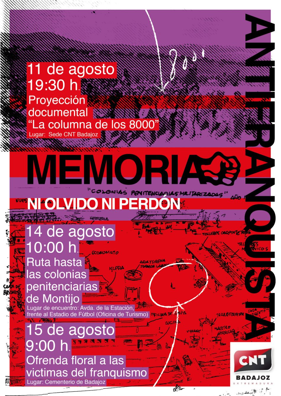 Actos de CNT en recuerdo y homenaje a las víctimas de la represión franquista en Badajoz