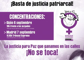 Rueda de prensa Libres y Combativas – 6 y 7 de septiembre en Gijón y Madrid. ¡La Justicia para Paz no se toca!