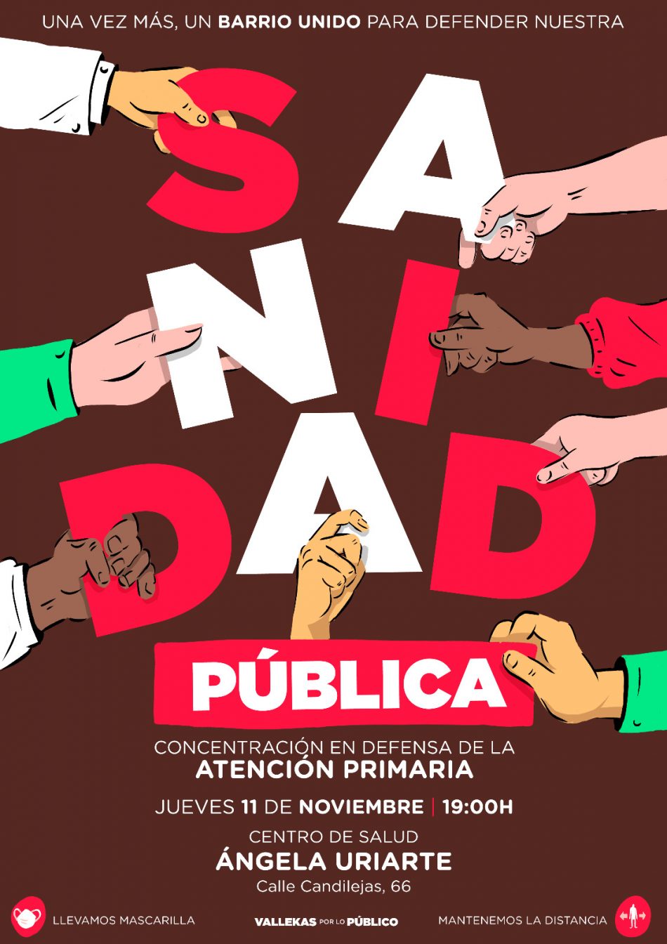 Vallecas vuelve a salir a la calle por la sanidad pública y contra el recorte horario en Atención Primaria