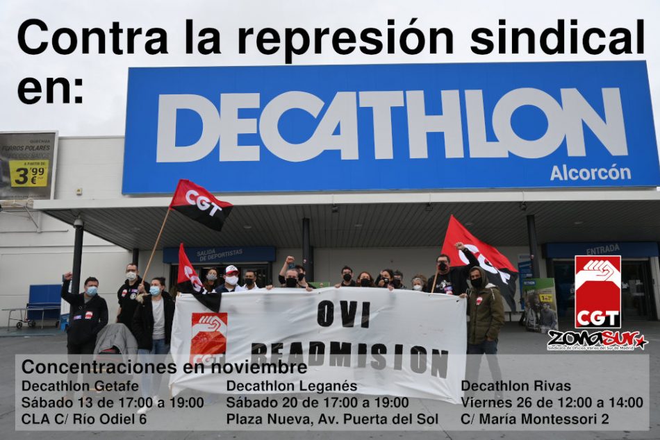 Decathlon despide a un miembro de la Sección Sindical de CGT