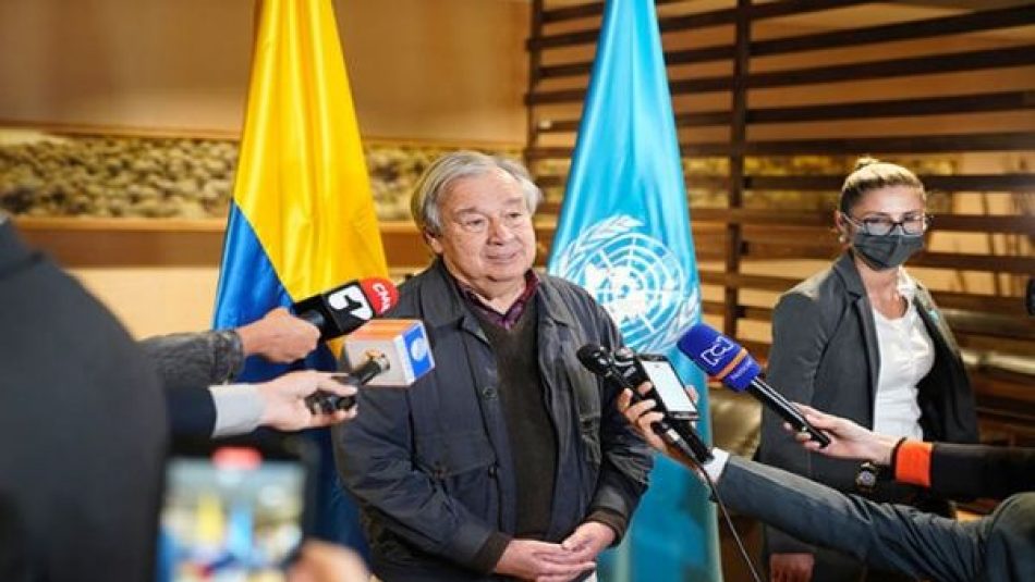 Guterres llega a Colombia por aniversario de Acuerdos de Paz