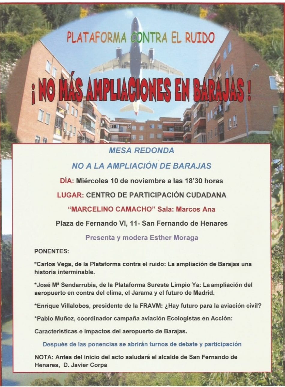 Una jornada para analizar las consecuencias del proyecto de ampliación del aeropuerto de Barajas