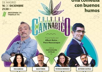 El Palacio de la Prensa de Madrid estrena «Trivial Cannábico», un show de humor en torno a la cultura del cannabis, con los cómicos Antonio Castelo, Kaco Forns o Eva Cabezas