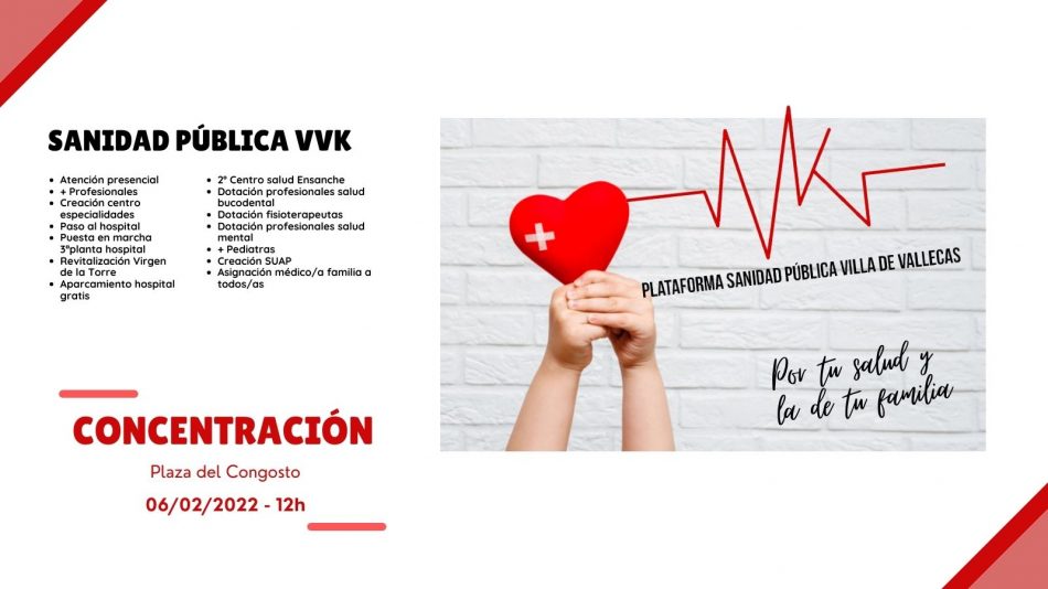 Villa de Vallecas protesta este domingo por el deterioro de la sanidad pública en el distrito