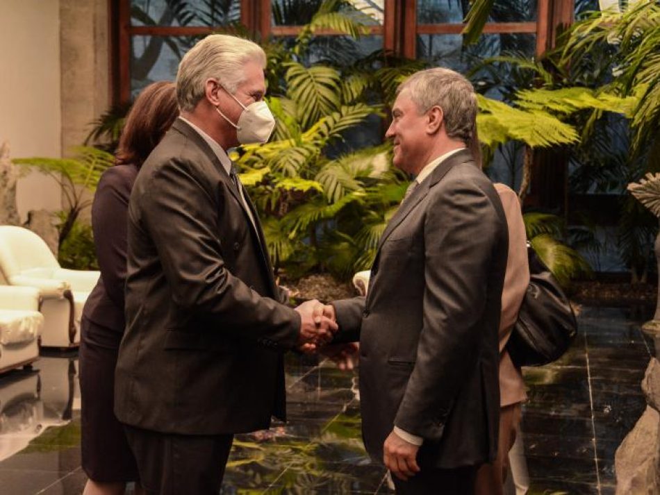 Recibió Díaz-Canel a Viacheslav Volodin, presidente de la Duma Estatal de la Asamblea Federal de la Federación de Rusia