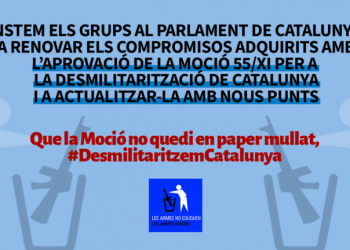 Desmilitaritzem l’Educació pide al Parlament la renovación y ampliación de sus compromisos para la desmilitarización de Cataluña recogidos en la Moción 55/XI