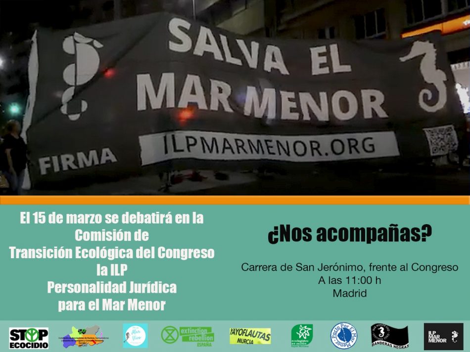 Concentración por la ILP en defensa del Mar Menor el 15 de marzo
