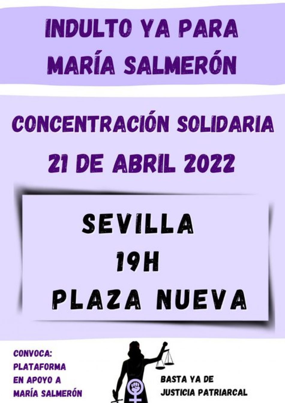 Hacen un llamamiento a la movilización del jueves 21 en Sevilla en apoyo a María Salmerón