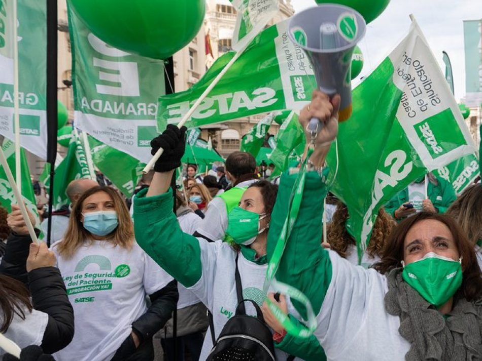 El sindicato de enfermería, SATSE, convoca concentración frente al Congreso de los Diputados: 26 de abril