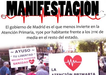 Este jueves 2 de junio a las 19:00h, la manifestación semanal desde el Centro de Salud Abrantes a Avenida de Abrantes 55 (Madrid)