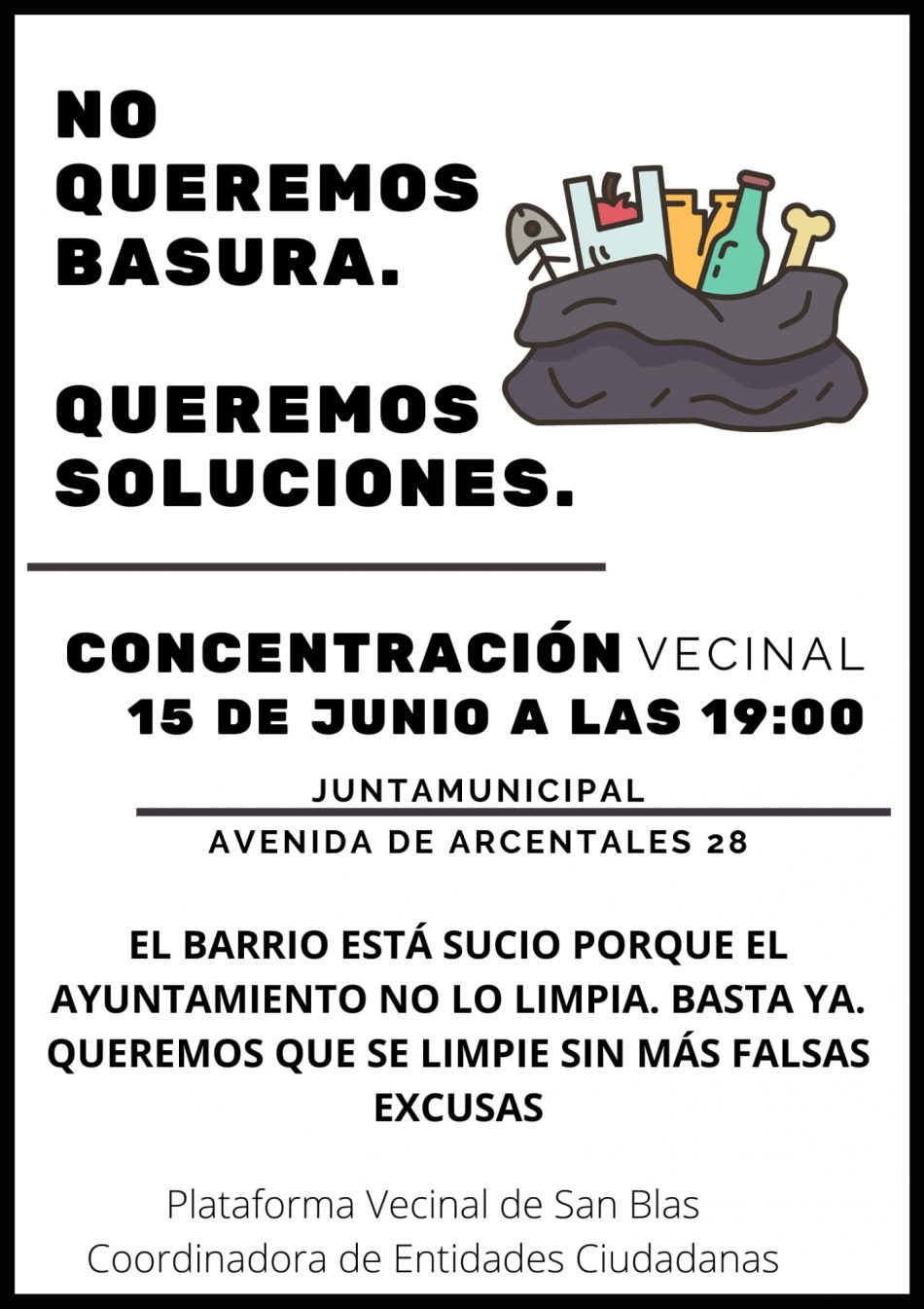 Vuelven a San Blas (Madrid) las protestas vecinales por la falta de limpieza de las zonas interbloque