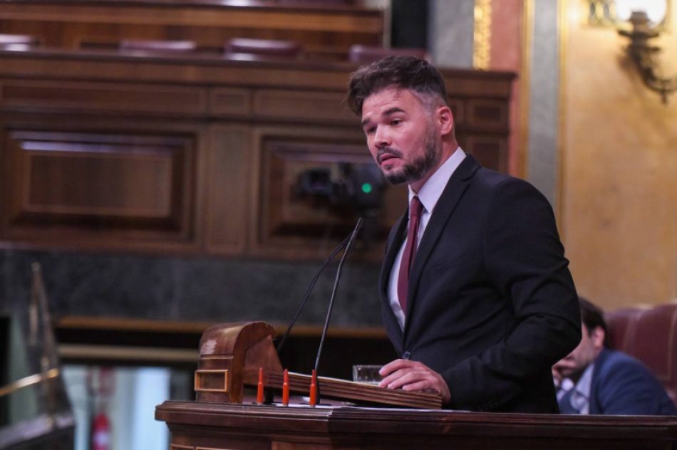 Rufián, a Sánchez: «Un sistema fiscal just no pot ser ni temporal ni extraordinari, perquè la justícia o és permanent o no és justícia»