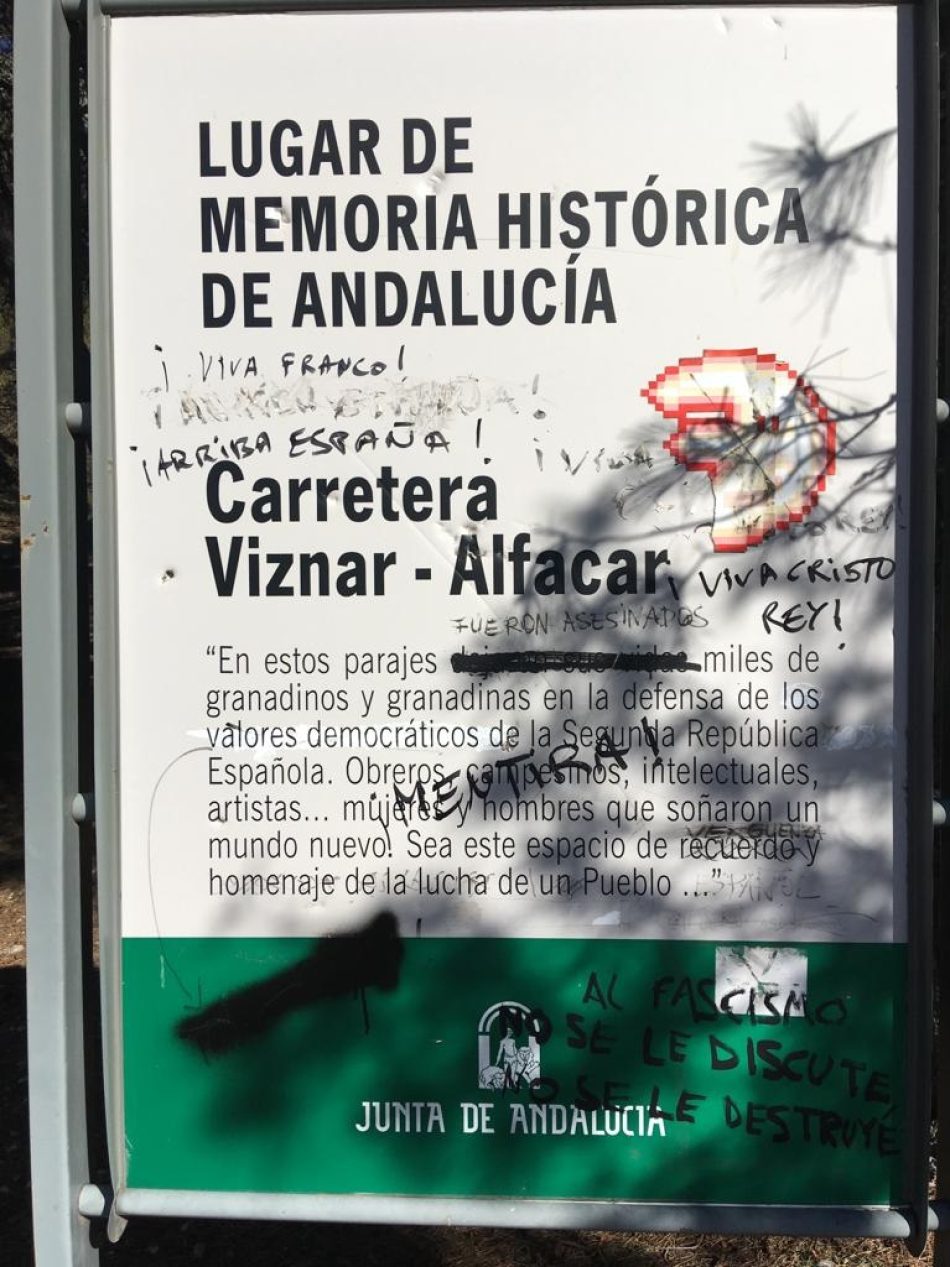 Piden a la Junta que retire el cartel que dice que Lorca «vivió sus últimos momentos» en los barrancos de Víznar