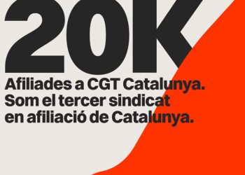 La CGT de Catalunya supera les 20.000 persones afiliades