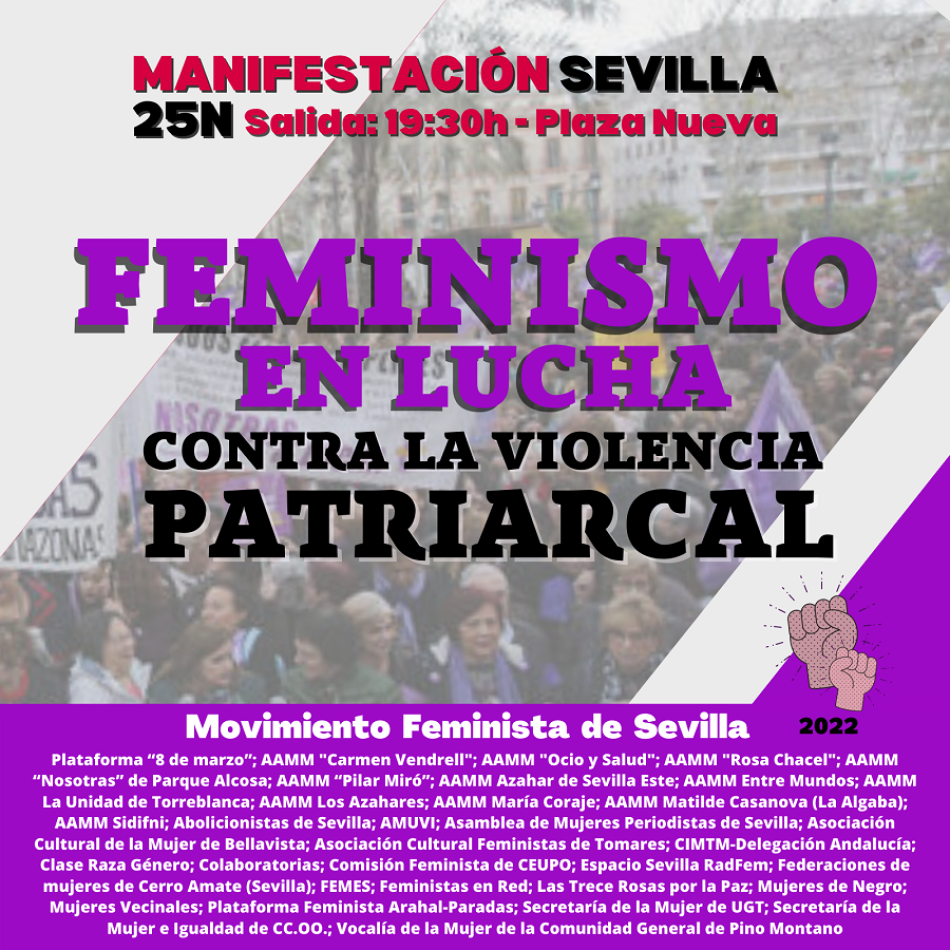 25N en Sevilla: “Feminismo en lucha contra la violencia patriarcal”