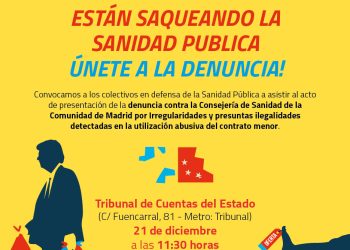 Denuncian ante el Tribunal de Cuentas del Estado que los contratos menores adjudicados por la Consejería de Sanidad de la Comunidad de Madrid siguen superando el 99% de la contratación pública