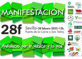 17 colectivos convocan una manifestación para defender los servicio públicos y la paz en el Día de Andalucía