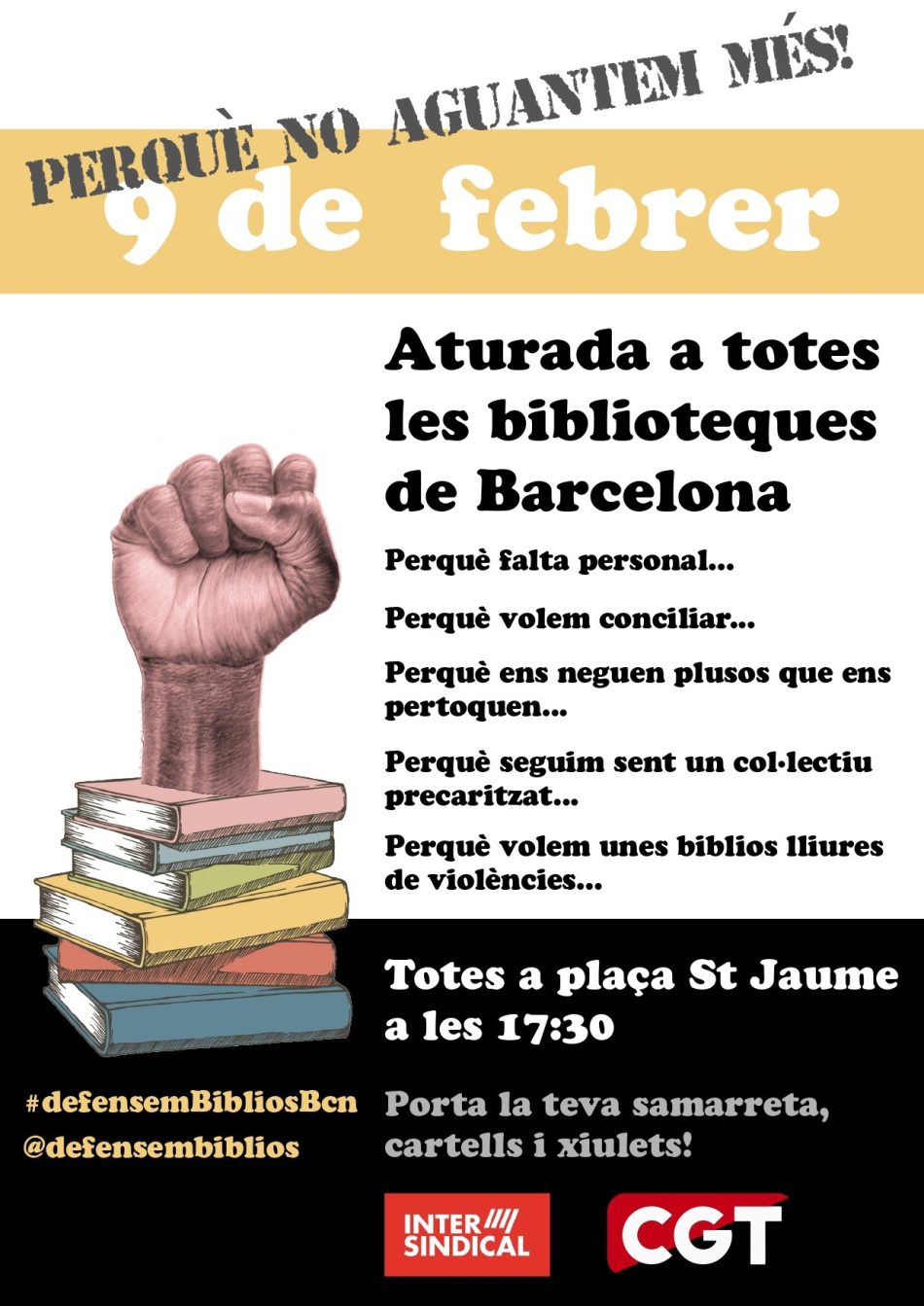 Cultura libre! Convocada una aturada del servei a Biblioteques de Barcelona el 9 de febrer