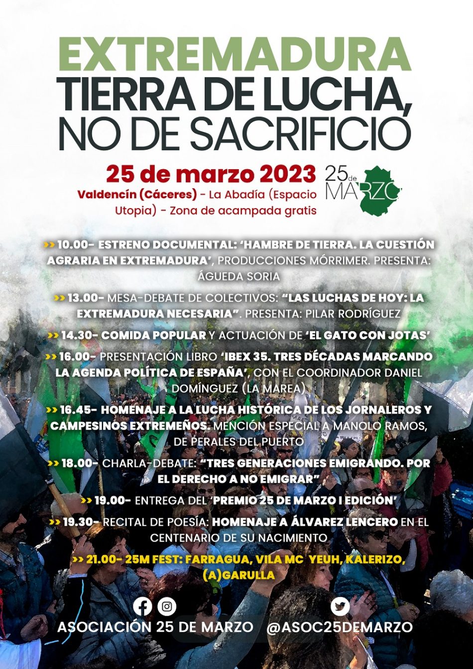 La Asociación 25 de Marzo, celebrará `el verdadero día de Extremadura´ en la localidad cacereña Valdencín