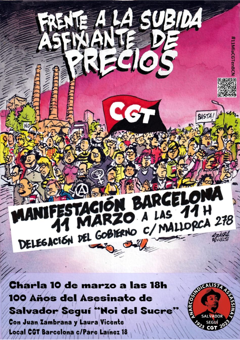 CGT convoca manifestación estatal en Barcelona ante la pérdida de poder adquisitivo