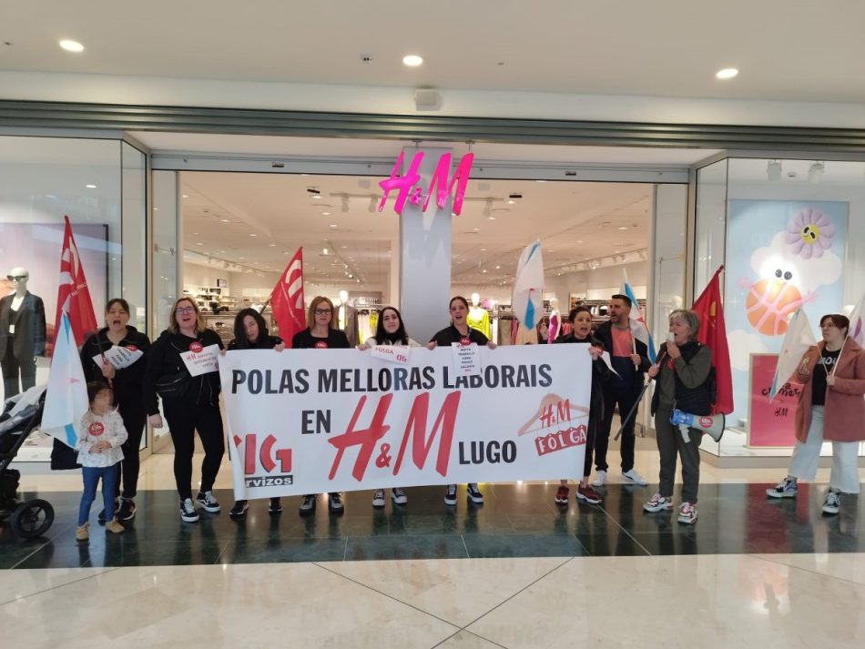 Seguimento total na 1ª xornada de folga en H&M de Lugo en demanda de melloras salariais e laborais