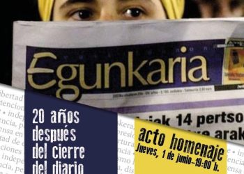 Acto en Madrid en recuerdo del diario vasco Egunkaria y por la libertad de expresión