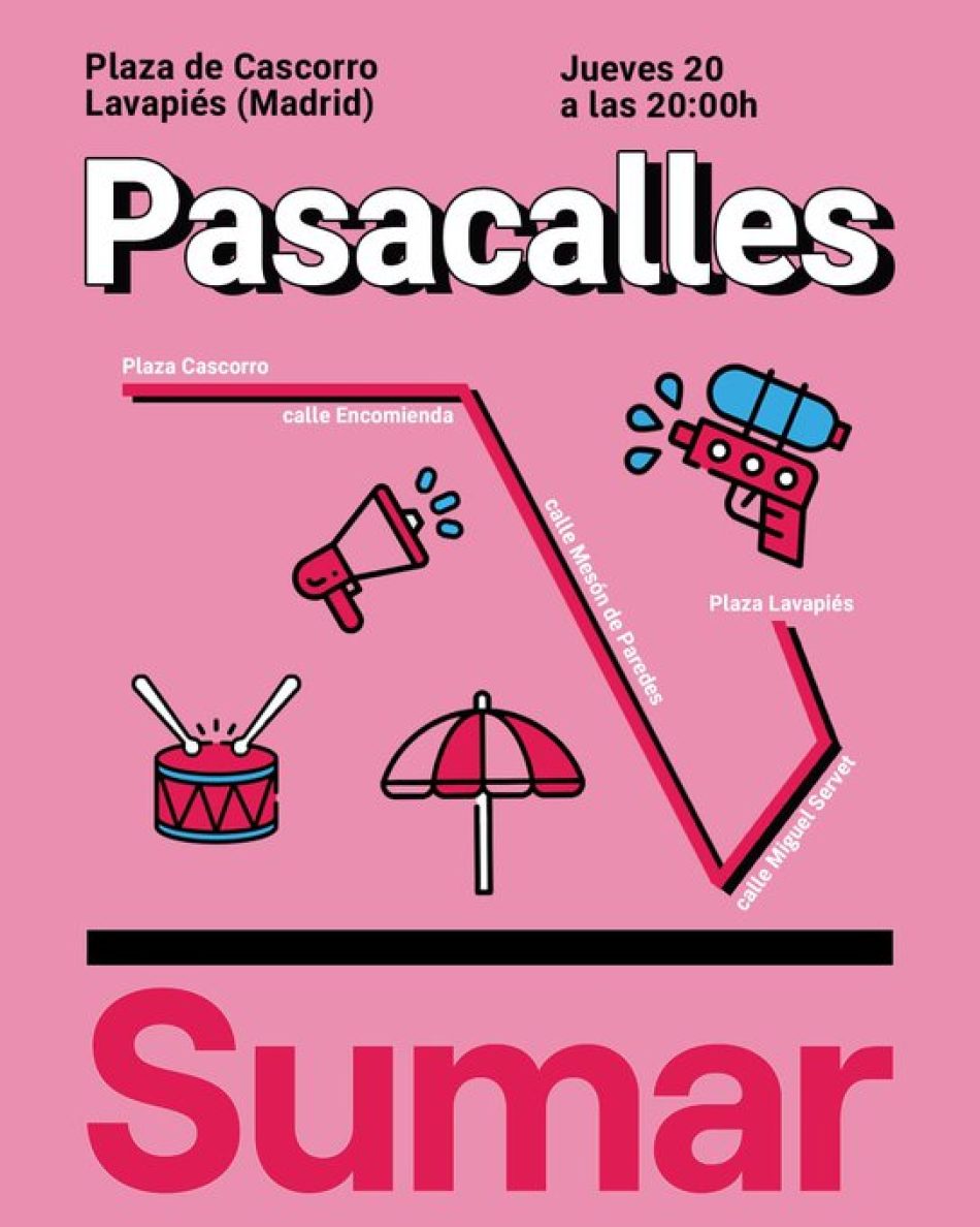 Pasacalles electoral de Sumar por Lavapiés