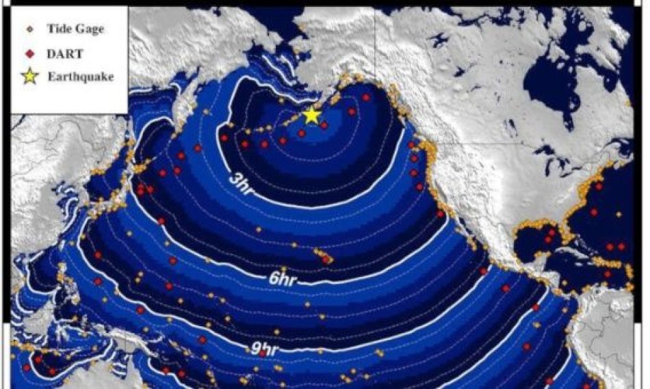 Emiten una alerta de tsunami tras un terremoto de 7,2 en la costa de Alaska