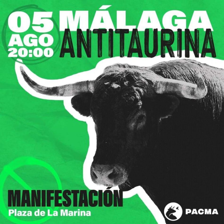 Convocada concentración antitaurina en Málaga: 5 de agosto