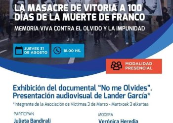 «La masacre de Vitoria a 100 días de la muerte de Franco», en Argentina