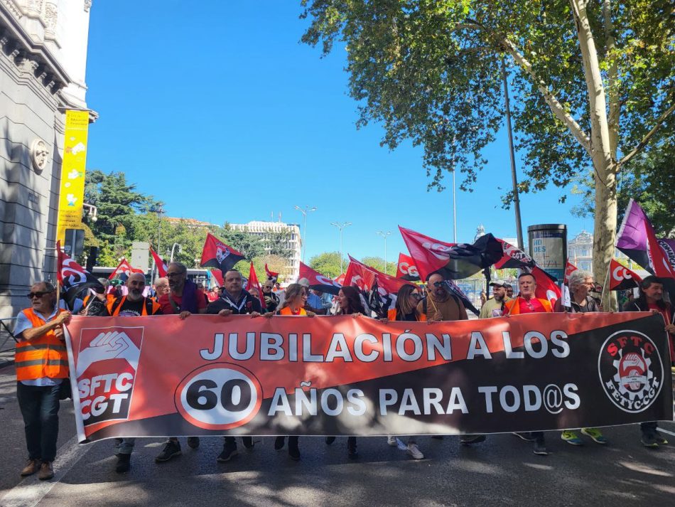 CGT se manifiesta contra el bloqueo de los coeficientes reductores en la edad de jubilación