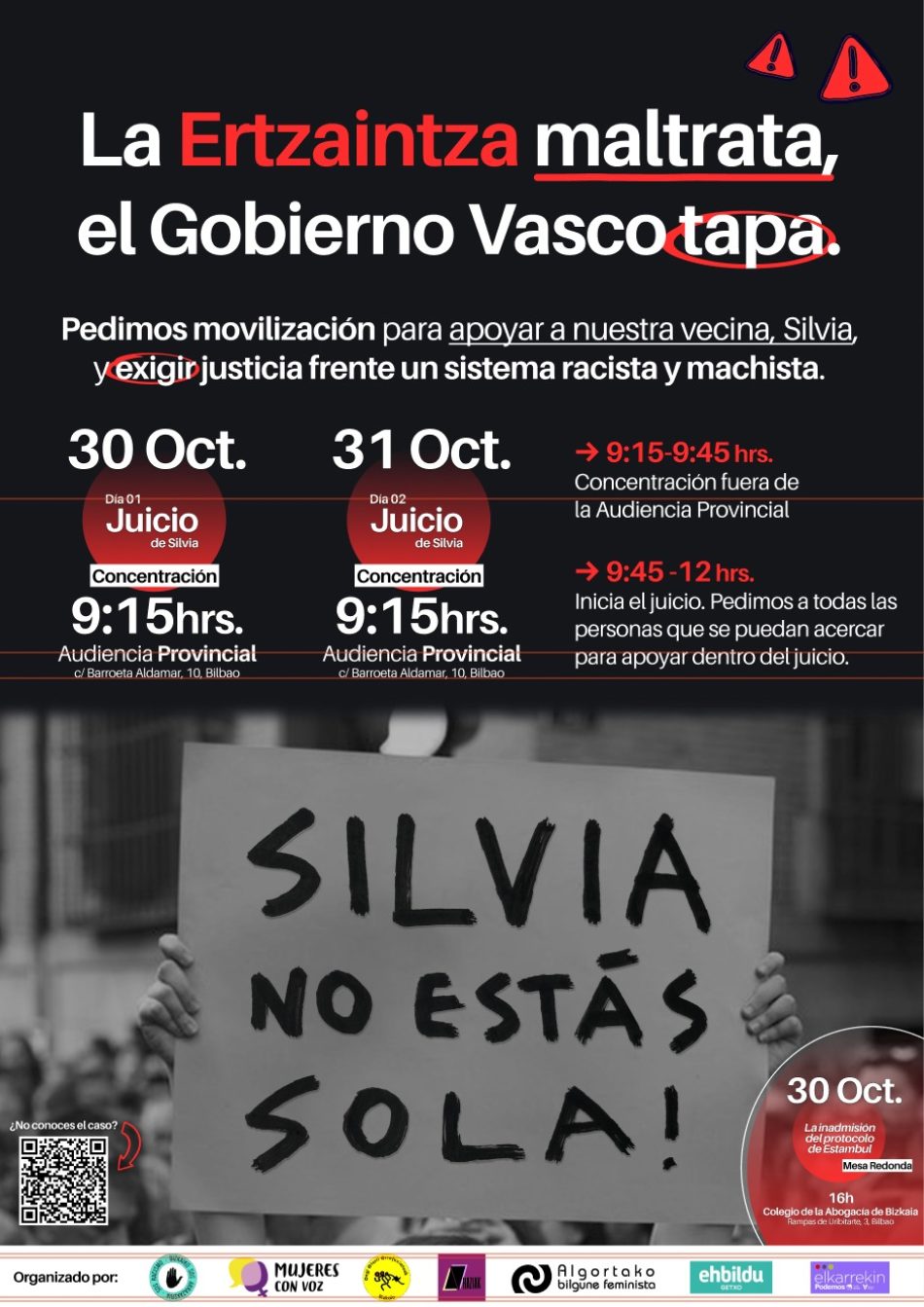 Juicio a Silvia y Jornada sobre Derechos de las personas detenidas organizada por SOS Racismo Bizkaia