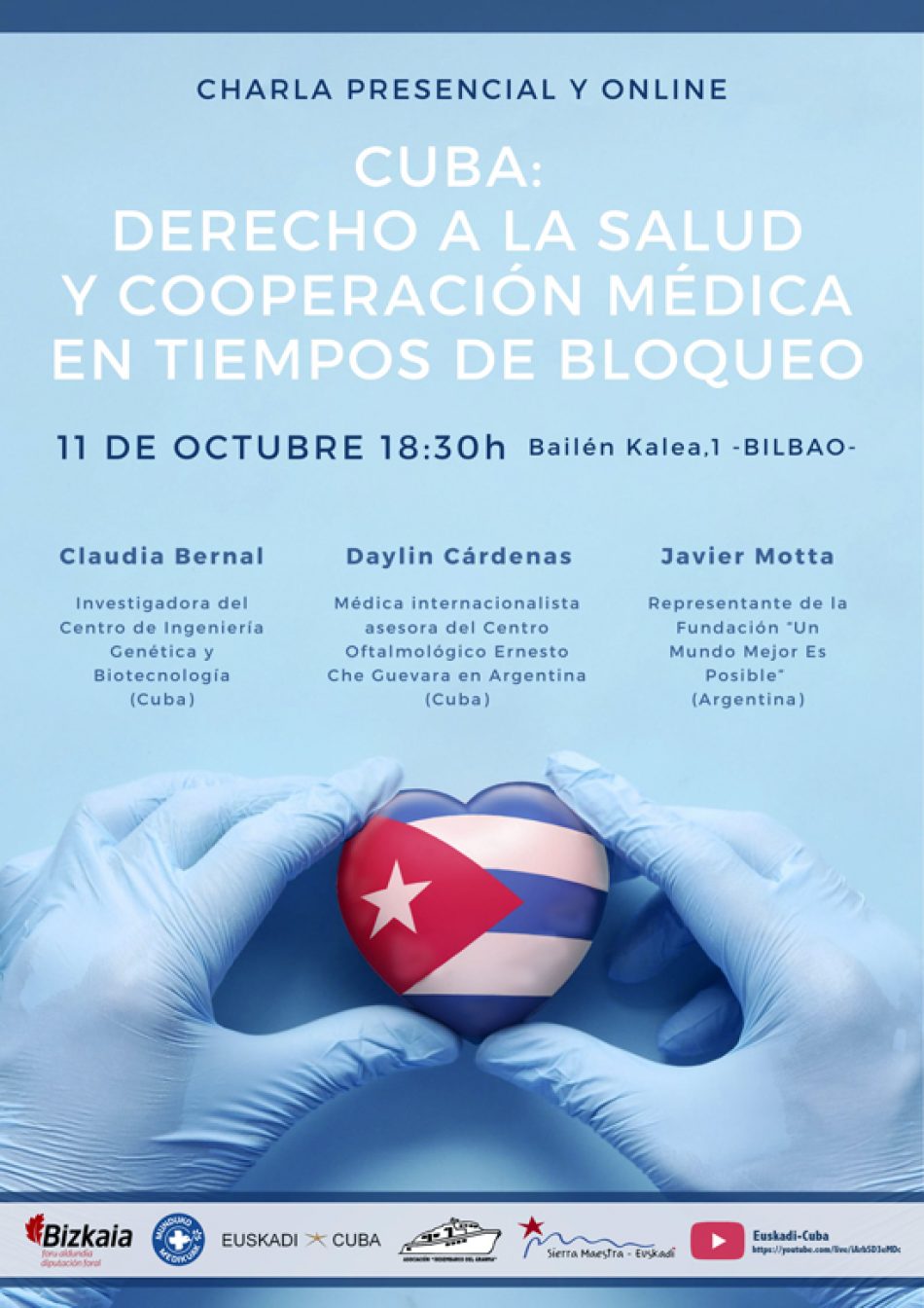 «Cuba: derecho a la salud y cooperación médica en tiempos de bloqueo”: Bilbao, 11 de octubre