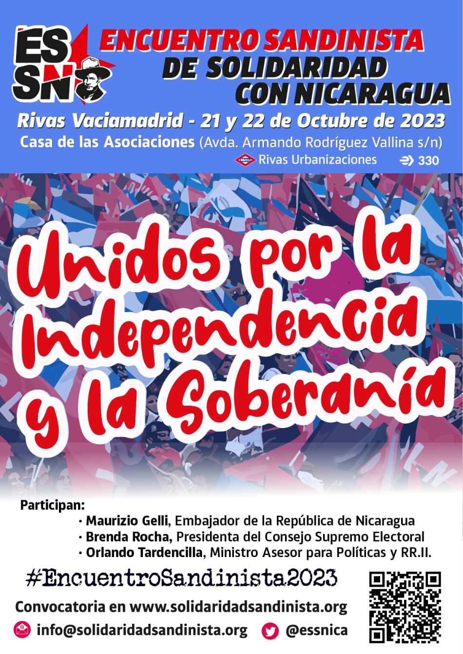 Encuentro Sandinista de Solidaridad con Nicaragua: 21 y 22 de octubre