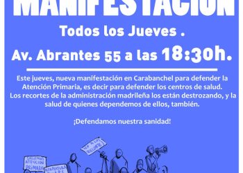 La manifestación en Carabanchel en defensa de la Sanidad Pública acabará en la plaza de Oporto