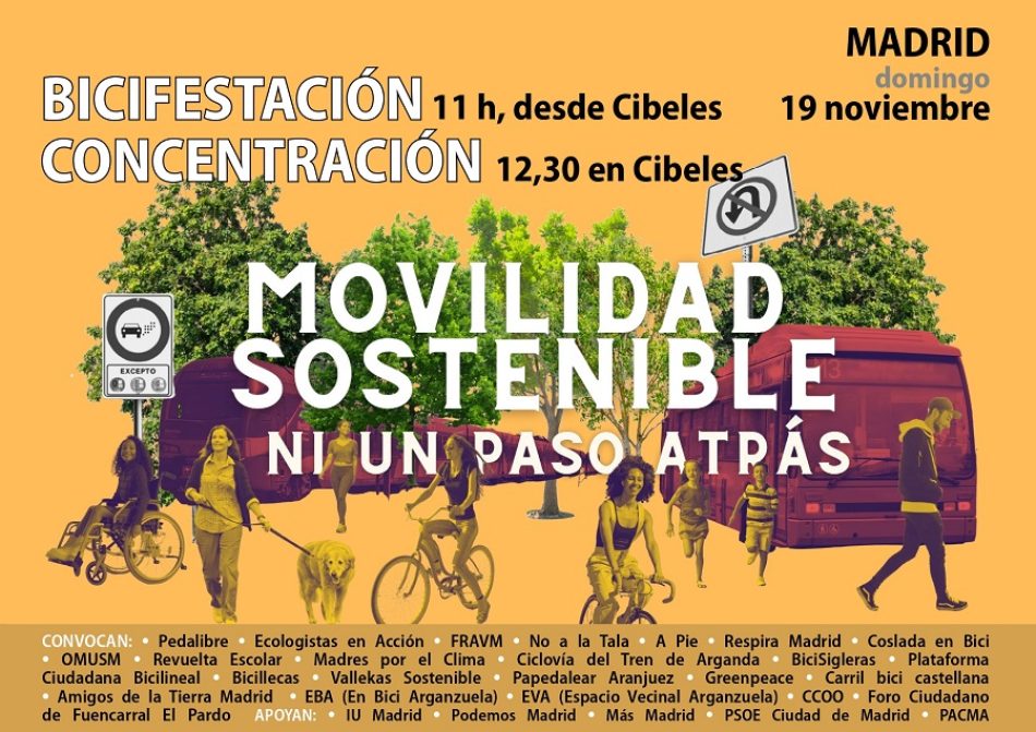 Movilización en Madrid contra los retrocesos y la falta de avances en movilidad sostenible